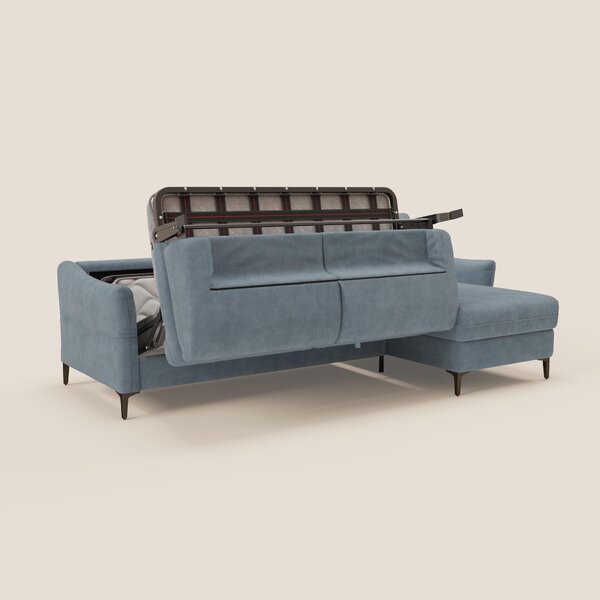 Dalia divano letto angolare con materasso alto 18 cm piedini alti e pe