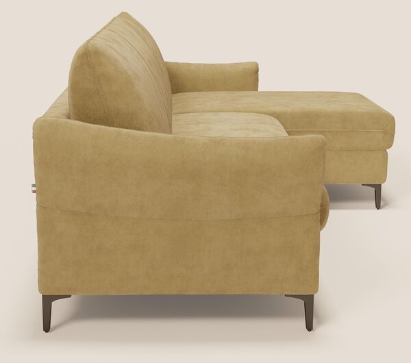 Dalia divano letto angolare con materasso alto 18 cm piedini alti e pe