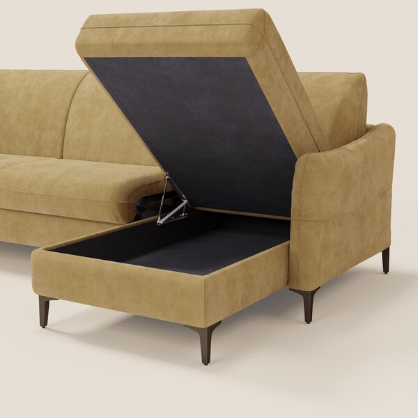 Dalia divano letto angolare con materasso alto 18 cm piedini alti e pe