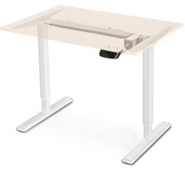 FrankyStar - Stand Up Desk scrivania elettrica con tecnologia dual motor, con regolazione digitale. Postazione mobile da ufficio per pc laptop computer per lavorare in piedi. Bianco
