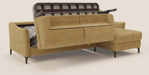 Dalia divano letto angolare con materasso alto 18 cm piedini alti e pe