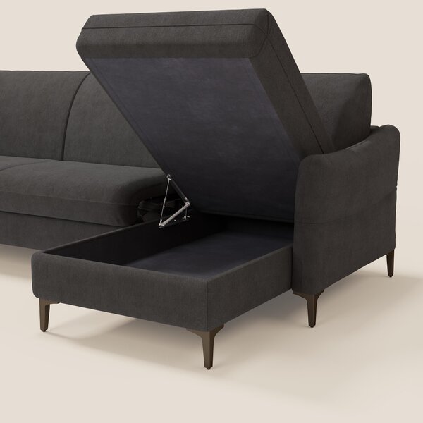Dalia divano letto angolare con materasso alto 18 cm piedini alti e pe