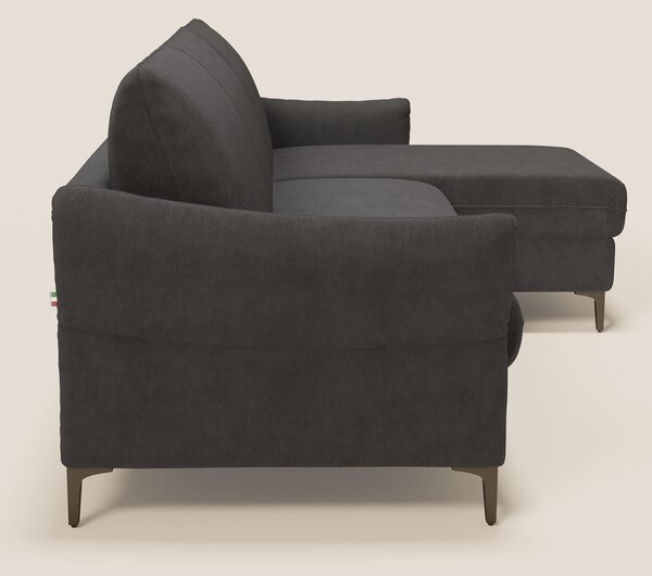 Dalia divano letto angolare con materasso alto 18 cm piedini alti e pe