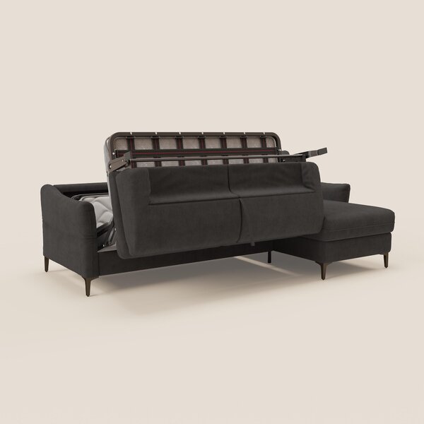 Dalia divano letto angolare con materasso alto 18 cm piedini alti e pe