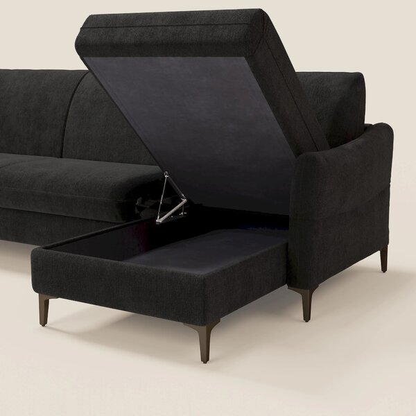 Dalia divano letto angolare con materasso alto 18 cm piedini alti e pe