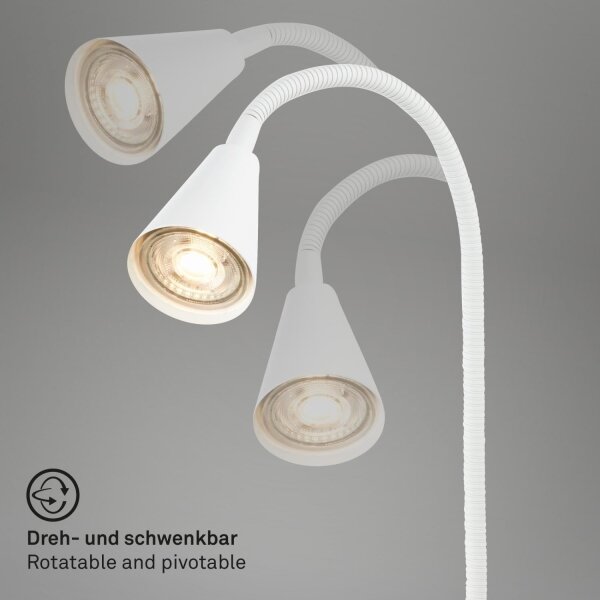Briloner 2175-016 - Lampada da parete flessibile con porta USB 1xGU10/10W/230V bianca