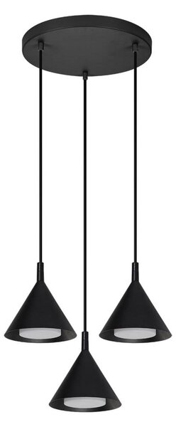 Brilagi - Lampadario a sospensione con cavo CONE TRIPLE ROUND 3xGX53/15W/230V nero