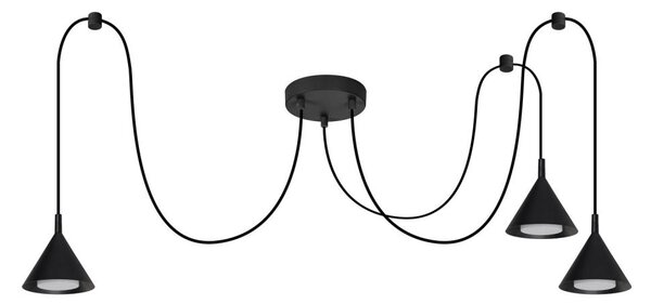 Brilagi - Lampadario a cavo CONE TRIPLE SPIDER 3xGX53/15W/230V nero
