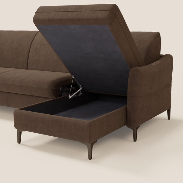 Dalia divano letto angolare con materasso alto 18 cm piedini alti e pe