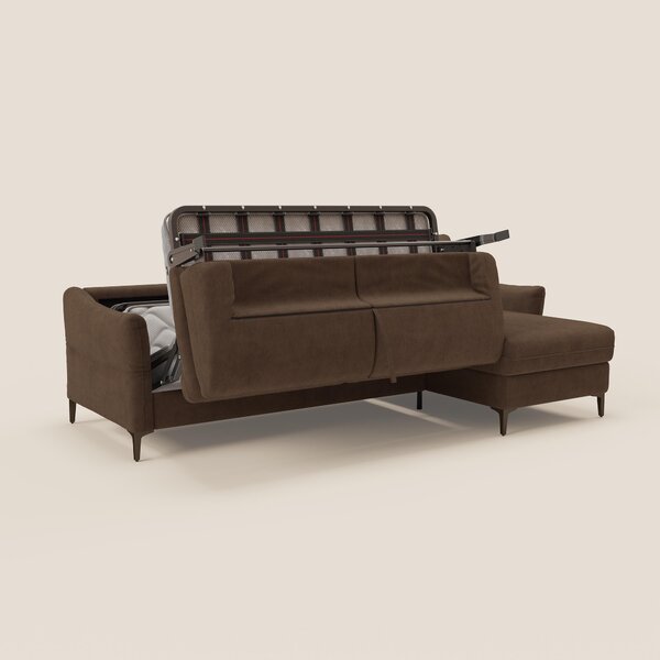 Dalia divano letto angolare con materasso alto 18 cm piedini alti e pe