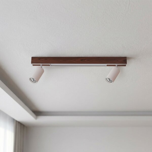 Brilagi - faretto LED SELE 2xGU10/30W/230V + LED/15W bianco/effetto rovere