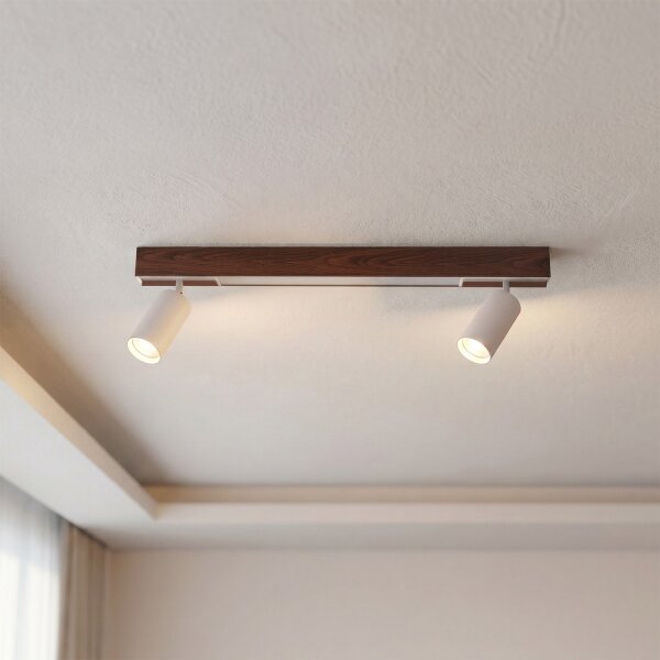 Brilagi - faretto LED SELE 2xGU10/30W/230V + LED/15W bianco/effetto rovere