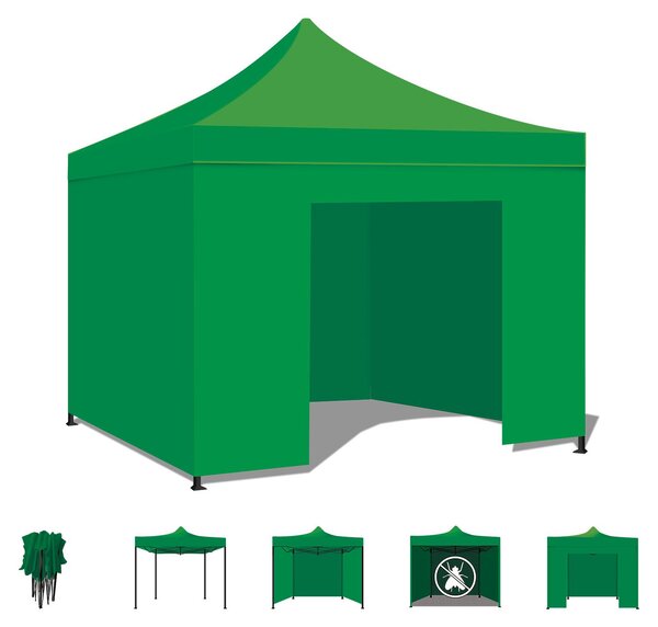 Taman Tenda / Gazebo Per Giardino 3X3 Impermeabile Tendone Pieghevole Per Fiere E Mercati Colore Verde