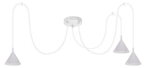 Brilagi - Lampada a sospensione con cavo CONE TRIPLE SPIDER 3xGX53/15W/230V bianca