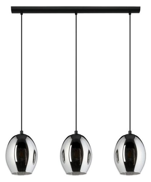 Eglo 780481 - Lampadario a sospensione con cavo CADAQUES 3xE27/40W/230V nero/fumé