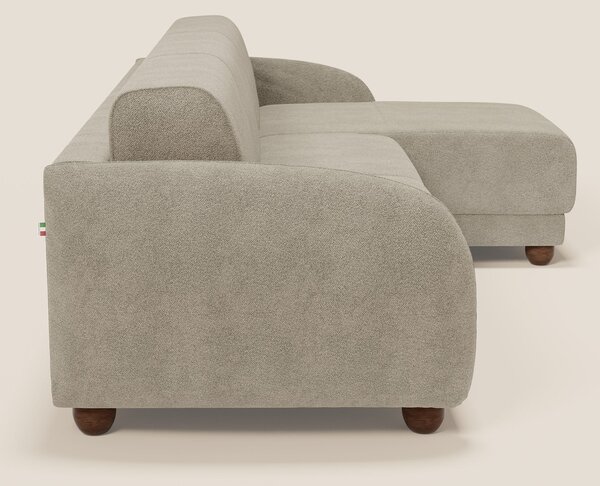 Giglio divano letto angolare con materasso alto 18 cm e penisola conte