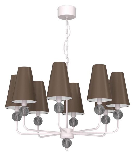 Lampadario a catena GRENADA 8xE14/15W/230V marrone/crema
