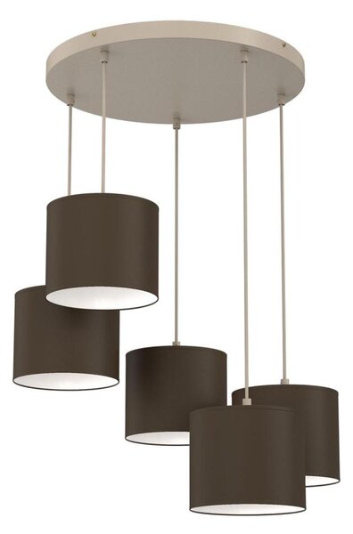 Lampadario a cavo ARDEN 5xE27/15W/230V beige/marrone