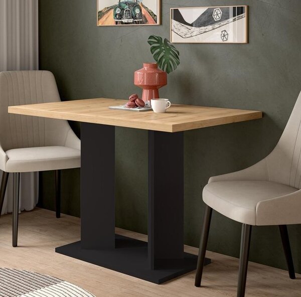 Xonox.home Tavolo da pranzo Gustav nero/ finitura rovere Artisan L/A/P: 110x76x70 cm