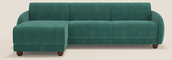 Giglio divano letto angolare con materasso alto 18 cm e penisola conte