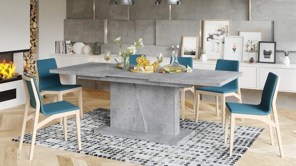 Tavolo allungabile "Noble Noir" della linea Design Esstisch, con dimensioni da 160 a 218 cm