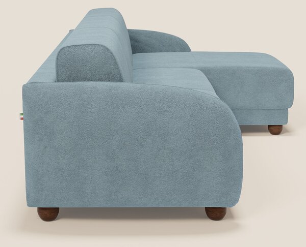 Giglio divano letto angolare con materasso alto 18 cm e penisola conte