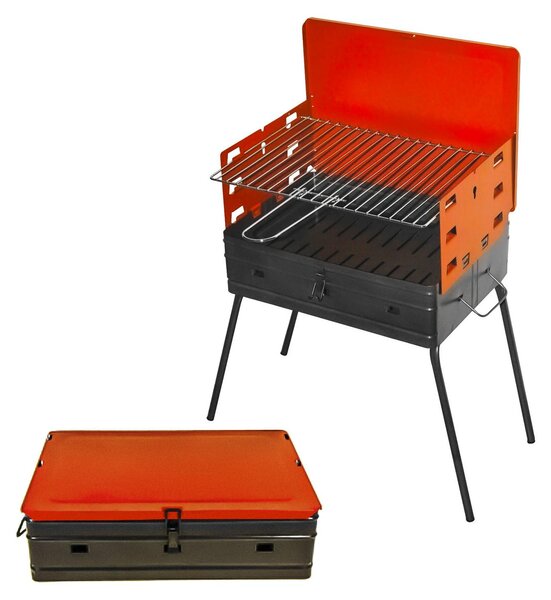Pic-Nic - BBQ pieghevole a carbonella o legna con griglia da 40x30 cm