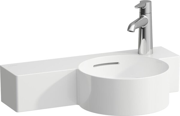 LAUFEN VAL Lave-mains, 1 trou de robinetterie à droite, tablette à gauche, avec trop-plein, coupant, 550x315mm, H8152840008121, H8152840008121