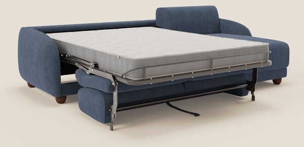 Giglio divano letto angolare con materasso alto 18 cm e penisola conte