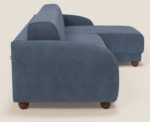 Giglio divano letto angolare con materasso alto 18 cm e penisola conte