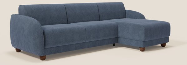 Giglio divano letto angolare con materasso alto 18 cm e penisola conte