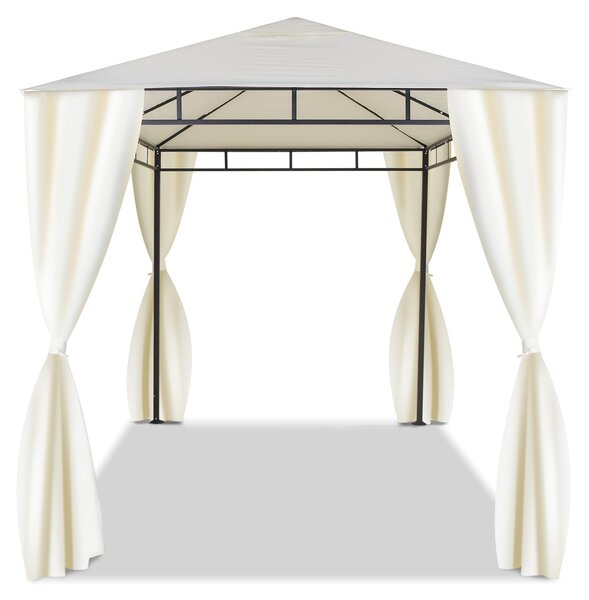 Gazebo 3x2 M per esterni in ferro elegante gazebo da giardino completo di teli laterali colore ecrù