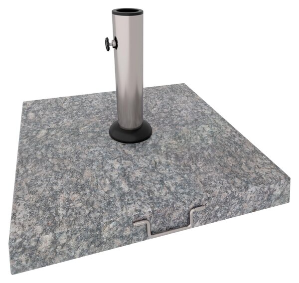 Gravita - Base per Ombrellone da Giardino Quadrato 45x45 cm 35 Kg in Pietra con Ruote Grigio