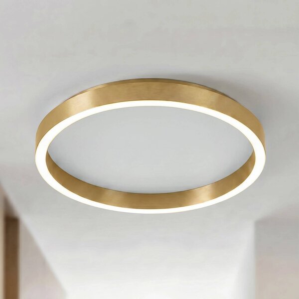 Plafoniera soffitto Rotundo Lucande, dimmerabile, Ottone / Oro, Soggiorno / Sala da pranzo, Plastica, Moderno, Plafoniera