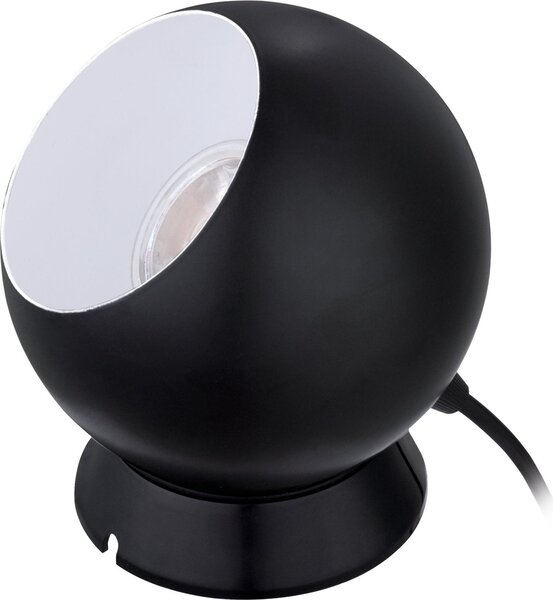 Lampada da tavolo EGLO Petto 1, lampada da comodino rotonda con paralume, lampada da tavolo a forma di sfera in metallo, lampada a sfera inclusa di attacco GU10, luce bianco caldo, 13,5 cm