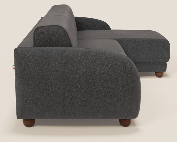 Giglio divano letto angolare con materasso alto 18 cm e penisola conte