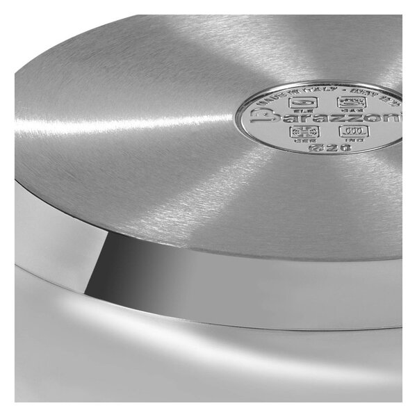 Barazzoni Chef Line Casseruola Manico Lungo 16cm 1,5L Acciao Inox 18/10 Fondo Triplen Plus per Gas Elettrico Induzione