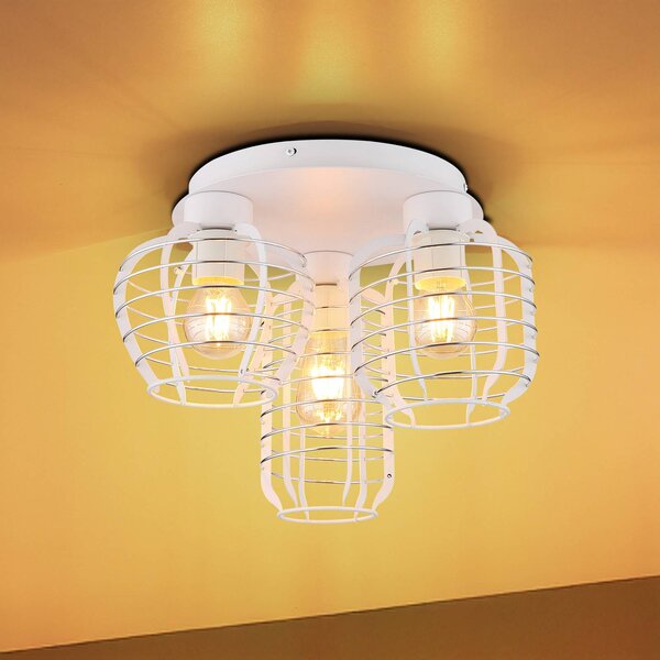 Globo Plafoniera soffitto Nesa, dimmerabile, Bianco / Opale, Soggiorno / Sala da pranzo, Metallo, Plafoniera