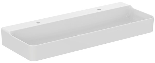 Ideal Standard Conca lavabo, 1 trou de poêle à gauche et 1 à droite, sans trop-plein, 1200x450x145 mm, T380801, T380801
