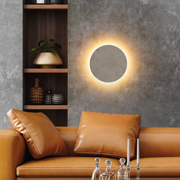 Globo Applique da parete a LED Jillian, Bianco / Opale, Soggiorno / Sala da pranzo, Pietra, Moderno, Applique a LED