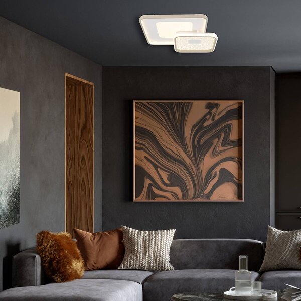 Globo Plafoniera soffitto Mosaiko, dimmerabile, Crema / Ambra, Soggiorno / Sala da pranzo, Metallo, Moderno, Plafoniera