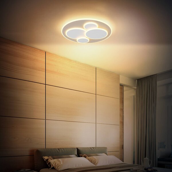 Globo Plafoniera soffitto Monty, Crema / Ambra, Soggiorno / Sala da pranzo, Metallo, Moderno, Plafoniera