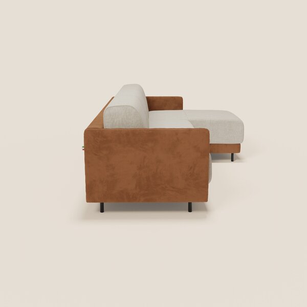 Narciso divano letto angolare con materasso alto 18 cm e penisola cont