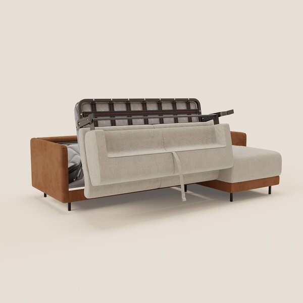 Narciso divano letto angolare con materasso alto 18 cm e penisola cont