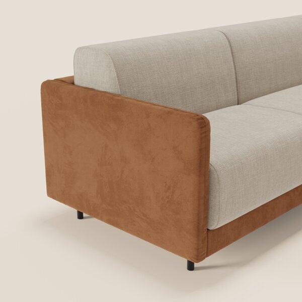 Narciso divano letto angolare con materasso alto 18 cm e penisola cont