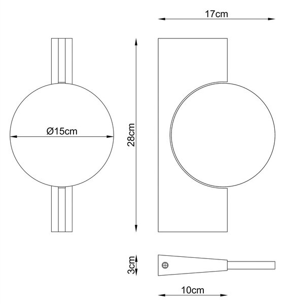 Globo Applique da parete a LED Jasper, Alluminio / Grigio / Zincato, Soggiorno / Sala da pranzo, Metallo, Moderno, Applique a LED