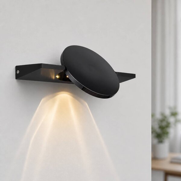 Globo Applique da parete a LED Jasper, Nero, Soggiorno / Sala da pranzo, Metallo, Moderno, Applique a LED