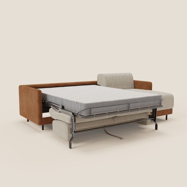 Narciso divano letto angolare con materasso alto 18 cm e penisola cont