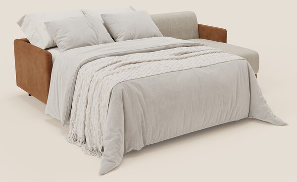 Narciso divano letto angolare con materasso alto 18 cm e penisola cont