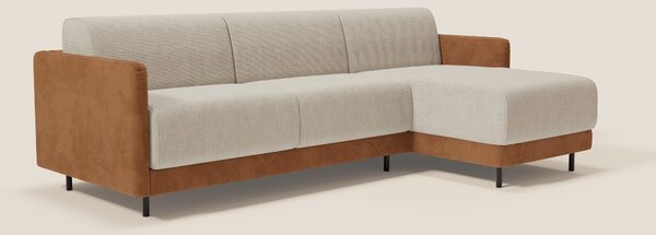 Narciso divano letto angolare con materasso alto 18 cm e penisola cont